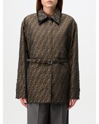 Fendi - Canvas Jacket With All-Over Monogram - Lyst