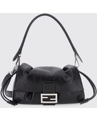 Fendi - Bolso De Hombro Baguette Mediano De Piel Con Efecto Arrugado - Lyst