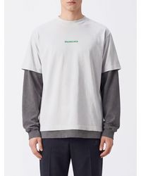 Balenciaga - Relaxed Fit Long-Sleeved Cotton T-Shirt With Contrast Logo - Lyst