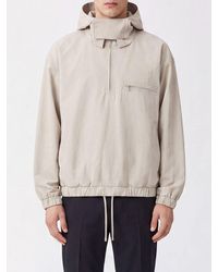 Rier - Hooded Cotton Windcheater Jacket With High Neck And Zip Closure - Lyst