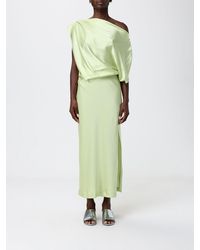 Hanita - Satin Draped Dress - Lyst