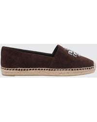 Tory Burch - Eleanor Suede Espadrilles With Double T Logo And Low Heel - Lyst