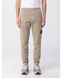 Stone Island - Slim Fit Stretch Technical Fabric Cargo Trousers With Compass Logo - Lyst