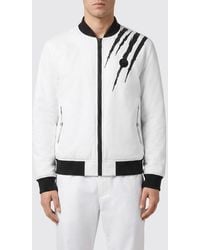 Philipp Plein - Scratch Nylon Bomber Jacket With Contrast Logo And Pockets - Lyst