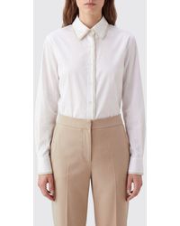 Fabiana Filippi - Long-Sleeved Cotton Poplin Shirt With Classic Collar - Lyst
