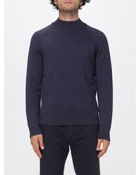 Zanone - 100% Merino Wool Mock Neck Jumper With Ribbed Trims - Lyst