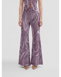 MACCAPANI - Easy Printed Flared Trousers - Lyst