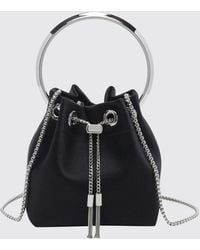 Jimmy Choo - Bon Bon Satin Mini Bag With Metallic Handle And Drawstring - Lyst