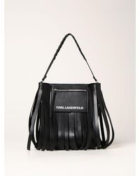 Karl Lagerfeld - Bag In Synthetic Leather With Fringes - Lyst