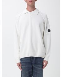 C.P. Company - Long-Sleeved Knitted Polo Shirt - Lyst