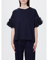 MEIMEIJ - Cotton T-Shirts With Flowers - Lyst
