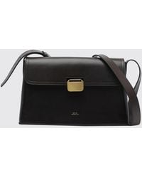 A.P.C. - Simone Calf Leather Shoulder Bag With Snap Closure - Lyst