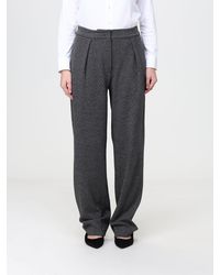 Emporio Armani - Chevron Cotton-Blend Wide-Leg Trousers - Lyst