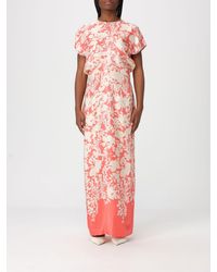 Agnona - Vestido Largo De Seda Con Estampado Floral - Lyst