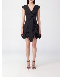 Magda Butrym - Asymmetrical Draped Cotton And Silk-Blend Mini Dress - Lyst