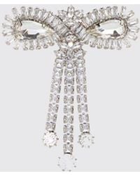 Alessandra Rich - Rigid Metal Brooch With Crystal Embellishment - Lyst
