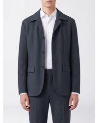 Herno - Single-Breasted Blazer With A Classic Design And Cuban Collar - Lyst