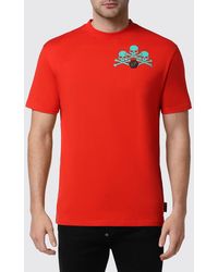 Philipp Plein - Cotton T-Shirt With Skull Print And Monogram Motif - Lyst