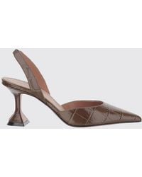 AMINA MUADDI - Holli Croc-Print Leather Slingback Pumps - Lyst