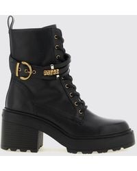 Pinko - Altea Leather Combat Boots With Lug Sole And Medium Heel - Lyst