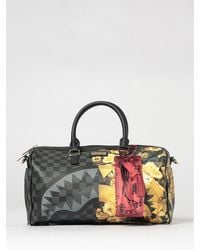 Sprayground - Saffiano Coated Cotton Duffle Bag With Check Pattern And Logo - Lyst