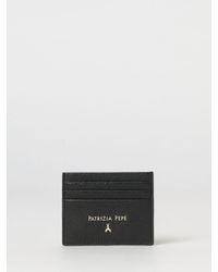 Patrizia Pepe - Flat Grained Leather Card Holder With Seven Slots And Lettering Logo - Lyst