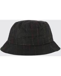 Barbour - Waxed Cotton Bucket Hat With Tartan Pattern And Embroidered Logo - Lyst