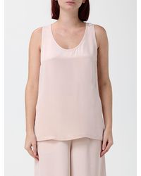 Max Mara - Sleeveless U-Neck Slim Fit Crêpe De Chine Top - Lyst