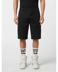 Philipp Plein - Cotton Cargo Shorts With Multiple Pockets - Lyst