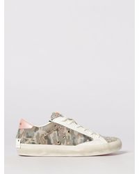 Crime London - Distressed Camouflage Canvas And Leather Sneakers - Lyst