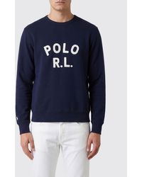 Polo Ralph Lauren - Crewneck Cotton-Blend Sweatshirt With Contrast Logo - Lyst