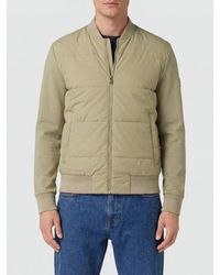 BOSS - Quilted Cotton Blend Bomber Jacket With Zip Closure - Lyst