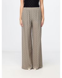 Gucci - Gg Monogram Print Silk Palazzo Trousers - Lyst