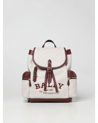 Bally Clid W.lmn Linen Backpack With Monogram All Over - Multicolour