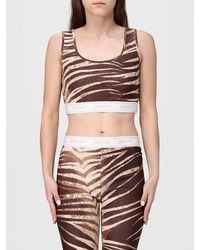 Just Cavalli - Zebra Print Polyester Crop Top - Lyst