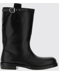 Dries Van Noten - Smooth Leather Biker Boots With Double Pull-Tabs - Lyst