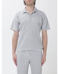 Homme Plissé Issey Miyake - Short-Sleeved Pleated Polo Shirt Homme Plissé Issey Miyake With V-Neck - Lyst
