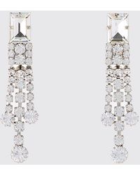 Alessandra Rich - Brass Earrings With Set Rhinestones - Lyst