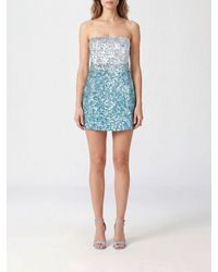 retroféte - Off-The-Shoulder Mini Dress Retrorfete With Abstract Sequin Embroidery - Lyst