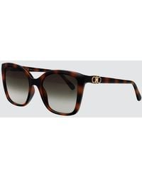 Ferragamo - Cat-Eye Acetate Sunglasses With Gancini Detail - Lyst