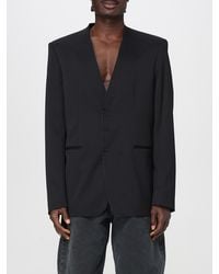 MM6 by Maison Margiela - Single-Breasted Virgin Wool Blazer - Lyst