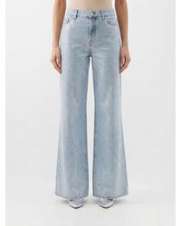 7 For All Mankind - Flare Denim Jeans With Sequins - Lyst
