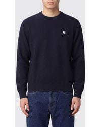 Carhartt - Wool Blend Crewneck Jumper With Contrast Embroidered Logo - Lyst