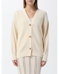 Elisabetta Franchi - V-Neck Viscose Blend Cardigan With Dropped Shoulders - Lyst