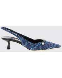 Jimmy Choo - Amita Tartan Fabric Slingback Pumps With Low Heel And Almond Toe - Lyst
