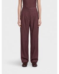 PT Torino - Pantalones Anchos De Talle Alto En Mezcla De Lana Virgen - Lyst