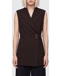 Sportmax - Tailored Viscose Waistcoat With Side Closure And Adjustable Ties - Lyst