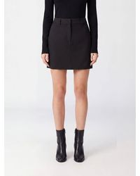 Elisabetta Franchi - Wool Blend Pencil Mini Skirt With Belt Loops - Lyst