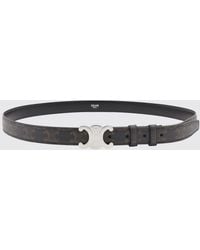 Celine - Leather Belt With Logo - Lyst