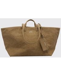A.P.C. - Le Drummer Large Cotton Canvas Tote Bag With Logo - Lyst